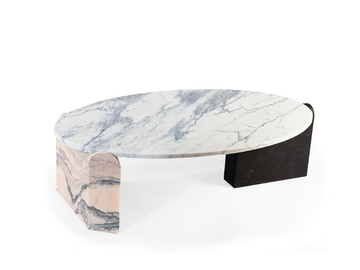 JEAN - Low oval marble coffee table by Mambo Unlimited Ideas - view 3